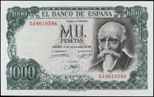 Spanish Banknotes
Estado Español
1.000 Pesetas. 17 Septiembre 1971. Echegaray. Serie 3J. (Arruguitas). Ed-474c. SC-.