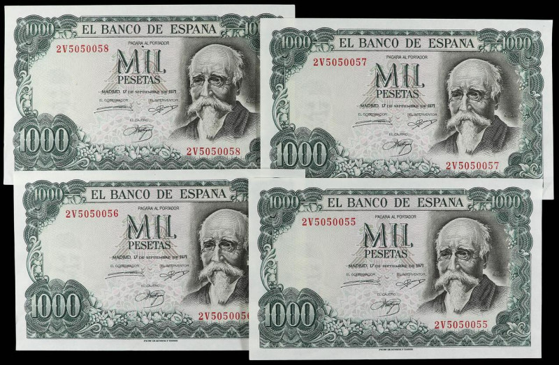 Spanish Banknotes
Estado Español
Lote 4 billetes 1.000 Pesetas. 17 Septiembre ...