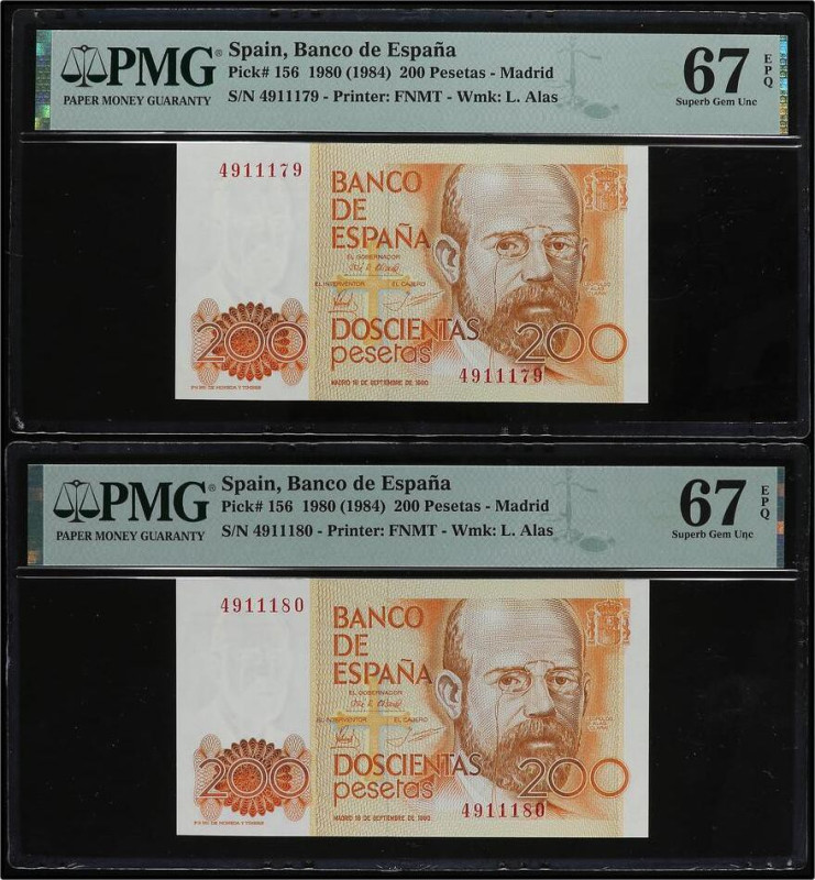 Spanish Banknotes
Estado Español
Lote 2 billetes 200 Pesetas. 16 Septiembre 19...