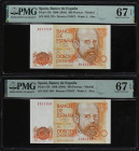 Spanish Banknotes
Estado Español
Lote 2 billetes 200 Pesetas. 16 Septiembre 1980. Clarín. Sin Serie. Pareja correlativa. Precintados y garantizados ...