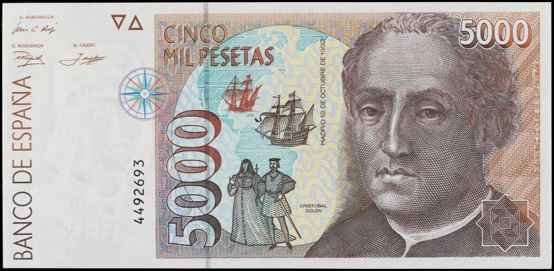 Spanish Banknotes
Juan Carlos I
5.000 Pesetas. 12 Octubre 1992. Cristobal Coló...