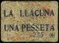 Paper Money of the Civil War
Catalonia
1 Pesseta. Aj. de LA LLACUNA. Cartón. AT-1313. MBC+.