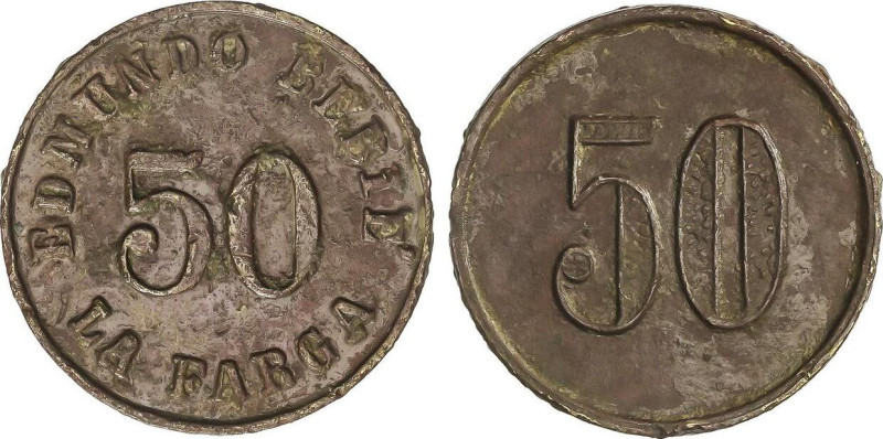 Paper Money of the Civil War
Catalonia
50 Cèntims. EDMUNDO BEBIÉ LA FARGA. Lat...