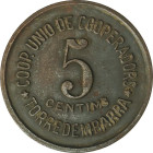 Company Stores and Propaganda Tokens
5 Pessetes. COOPERATIVA UNIÓ COOPERADORS DE TORREDEMBARRA. AE. L-2545. MBC+.