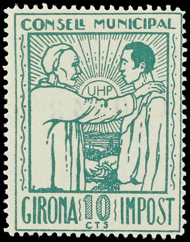 Company Stores and Propaganda Tokens
10 Cèntims. IMPOST MUNICIPAL. C.M. de GIRO...
