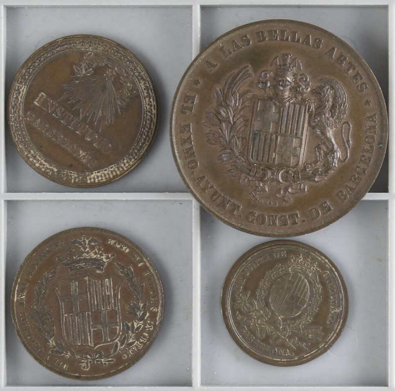 Spanish Medals
Lote 4 medallas. BARCELONA. AE. Ø 30, 35 (2), 50 mm. La Junta de...