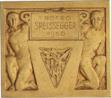 Spanish Medals
Trofeo Speissegger. 1950. CLUB NATACIÓ BARCELONETA. Anv.: Tenantes clasicos sosteniendo placa y escudo del club. Br. Dorado. Ø 60x53 m...