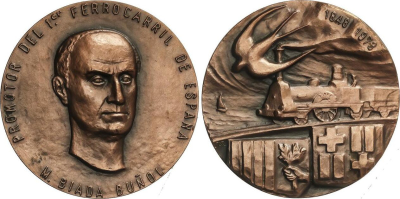 Spanish Medals
M. Biada Buñol. 1848-1973. Anv.: PROMOTOR DEL 1er FERROCARRIL DE...