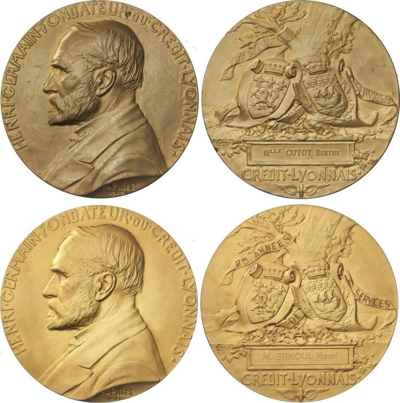 World Medals
Lote 2 medallas 25 y 30 años de servicio -Henri Germain Fundador. ...