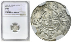 Medieval coins 
POLSKA / POLAND / POLEN / SCHLESIEN / GERMANY

Bolesław III Krzywousty (1107-1138). Denar NGC MS62 
AW: Święty Wojciech na tronie ...