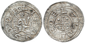 Medieval coins 
POLSKA / POLAND / POLEN / SCHLESIEN / GERMANY

Bolesław III Krzywousty (1102-1138). Denar - RARITY R4 
AW: Książę siedzący na tron...