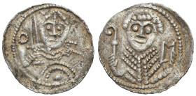 Medieval coins 
POLSKA / POLAND / POLEN / SCHLESIEN / GERMANY

Władysław II Wygnaniec (1138-1146). Denar 
AW: Książę z mieczem
RW: Biskup na wpro...