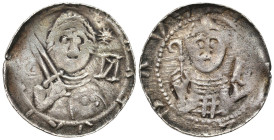 Medieval coins 
POLSKA / POLAND / POLEN / SCHLESIEN / GERMANY

Władysław II Wygnaniec (1138-1146). Denar 
AW: Książę z mieczem
RW: Biskup na wpro...