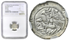 Medieval coins 
POLSKA / POLAND / POLEN / SCHLESIEN / GERMANY

Władysław II Wygnaniec. (1138-1146). Denar NGC MS64 (2MAX) 
AW: Rycerz z mieczem na...