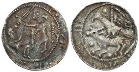 Medieval coins 
POLSKA / POLAND / POLEN / SCHLESIEN / GERMANY

Władysław II Wygnaniec (1138-1146), denar bez daty 
AW: Rycerz z mieczem nad jeńcem...