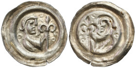 Medieval coins 
POLSKA / POLAND / POLEN / SCHLESIEN / GERMANY

Leszek Biały (1202–1227). Brakteat Biskup – RARITY 
AW: Półpostać w profilu w prawo...