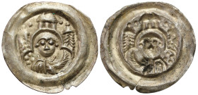 Medieval coins 
POLSKA / POLAND / POLEN / SCHLESIEN / GERMANY

Leszek Biały (1202–1227). Brakteat, św. Szczepan – RARITY 
AW: Popiersie św. Szczep...