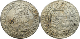 John II Casimir 
POLSKA/ POLAND/ POLEN / POLOGNE / POLSKO

Jan II Kazimierz. Ort (18 groszy) Groschen 1659 AT, Poznan / Posen 

Litery A-T (Andrz...