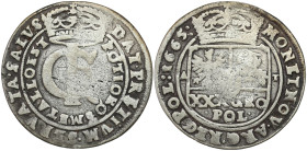 John II Casimir 
POLSKA/ POLAND/ POLEN / POLOGNE / POLSKO

Jan II Kazimierz. Tymf (złotówka) 1665 AT, Bydgoszcz 

Ciemna patyna.&nbsp;

Details...