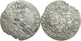 John II Casimir 
POLSKA/ POLAND/ POLEN / POLOGNE / POLSKO

Jan II Kazimierz. Szostak (6 Groschen - Groszy) 1661 (6 groszy) TT, Bydgoszcz 

Na rew...