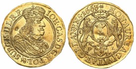 John II Casimir 
POLSKA/ POLAND/ POLEN / POLOGNE / POLSKO

Jan II Kazimierz. Ducat / Dukaten 1666, Gdansk / Danzig - z kolekcji hr. Potockiego - RA...