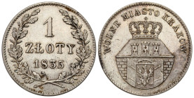 Free City of Krakow
POLSKA / POLAND / POLEN / RUSSIA / RUSSLAND / РОССИЯ

Wolne Miasto Kraków / Cracow. 1 zloty 1835, Wiedeń 
AW: Herb Krakowa u g...