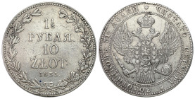 Poland XIX century / Russia 
POLSKA / POLAND / POLEN / RUSSIA / RUSSLAND / РОССИЯ

Polska XIX w. / Rosja. 1 1/2 Rubel (Rouble) (Rouble) = 10 zlotyc...