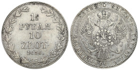 Poland XIX century / Russia 
POLSKA / POLAND / POLEN / RUSSIA / RUSSLAND / РОССИЯ

Polska XIX w./Rosja. Nicholas I. 1 1/2 Rubel (Rouble) (Rouble) =...