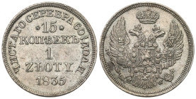 Poland XIX century / Russia 
POLSKA / POLAND / POLEN / RUSSIA / RUSSLAND / РОССИЯ

Polska XIX w./Rosja. Nicholas I. 15 Kopek (kopeck) = 1 zloty 183...