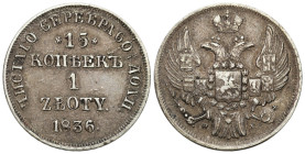 Poland XIX century / Russia 
POLSKA / POLAND / POLEN / RUSSIA / RUSSLAND / РОССИЯ

Polska XIX w./Rosja. Nicholas I. 15 Kopek (kopeck) = 1 zloty 183...