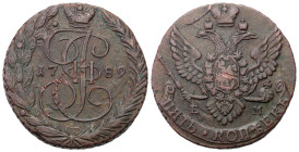 Russia 
RUSSIA / RUSSLAND / РОССИЯ

Russia, Catherine II. 5 Kopek (kopeck) 1789 EM, Yekaterinburg 

Skaleczenia w polu, przyzwoicie zachowany egz...