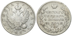 Russia 
RUSSIA / RUSSLAND / РОССИЯ

Russia. Alexander I. Rubel (Rouble) 1824 СПБ-ПД, St. Petersburg 
AW: Dwugłowy orzeł rosyjski, nominał i data 1...