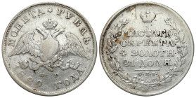 Russia 
RUSSIA / RUSSLAND / РОССИЯ

Rosja, Nicholas I. Rubel (Rouble) 1829 НГ, Petersburg 
AW: Dwugłowy orzeł rosyjski pod carską koroną. Nominał ...