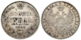 Russia 
RUSSIA / RUSSLAND / РОССИЯ

Rosja, Nicholas I. Rubel (Rouble) 1849 СПБ-ПА, Petersburg – VERY NICE 
AW: Dwugłowy orzeł rosyjski pod carską ...