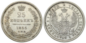 Russia 
RUSSIA / RUSSLAND / РОССИЯ

Rosja, Nicholas I. 25 Kopek (kopeck) 1855 СПБ-НІ, Petersburg 
AW: Dwugłowy orzeł rosyjski. U dołu inicjały Н-I...