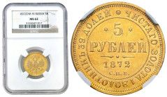 Russia 
RUSSIA / RUSSLAND / РОССИЯ

Rosja. Alexander II. 5 Rubel (Rouble) 1872 СПБ-НІ, Petersburg NGC MS62 (2 MAX) 
AW: Dwugłowy orzeł rosyjski po...