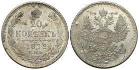 Russia 
RUSSIA / RUSSLAND / РОССИЯ

Rosja. Alexander II. 20 Kopek (kopeck) 1872 НI, Petersburg – ŁADNE 

Wariant z nowszym typem orła.Pięknie zac...