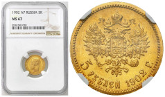 Russia 
RUSSIA / RUSSLAND / РОССИЯ

Rosja. Nicholas II. 5 Rubel (Rouble) 1902 (АР), Petersburg NGC MS67 (2 MAX) 
AW: Głowa cara w lewo, legenda ot...