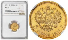 Russia 
RUSSIA / RUSSLAND / РОССИЯ

Rosja. Nicholas II. 5 Rubel (Rouble) 1911 ЄБ, Petersburg NGC MS65 (MAX) - NIESPOTYKANA 
AW: Głowa cara w lewo,...