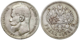 Russia 
RUSSIA / RUSSLAND / РОССИЯ

Rosja. Nicholas II. 1 Rubel (Rouble) 1898 АГ, Petersburg 

Obiegowy egzemplarz.&nbsp;

Details: 19,8 g Ag ...