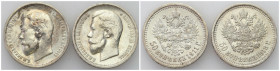 Russia 
RUSSIA / RUSSLAND / РОССИЯ

Rosja. Nicholas II 50 Kopek (kopeck) 1911-1913 ЭБ, Petersburg - group 2 pieces 
AW: Głowa cara w lewo, legenda...