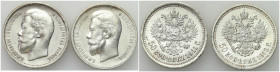 Russia 
RUSSIA / RUSSLAND / РОССИЯ

Rosja. Nicholas II. 50 Kopek (kopeck) 1911 i 1912, Petersburg 

Lekko czyszczone egzemplarze. Wyraźne szczegó...