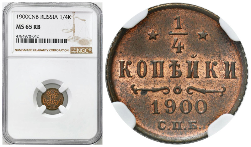 Russia 
RUSSIA / RUSSLAND / РОССИЯ

Rosja. Nicholas II. 1/4 Kopek (kopeck) 19...