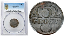 Second Polish Republic - A unique collection of penny coins, part 2
POLSKA / POLAND / POLEN / POLOGNE / POLSKO

II RP. 5 groszy 1935 PCGS AU58 

...