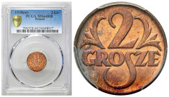 Second Polish Republic - A unique collection of penny coins, part 2
POLSKA / POLAND / POLEN / POLOGNE / POLSKO

II RP. 2 grosze 1938 PCGS MS64 RB ...