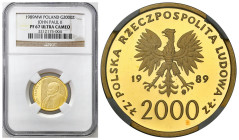 Polish Gold Coins since 1949
POLSKA / POLAND / POLEN / POLOGNE / POLSKO

PRL. 2.000 zlotych 1989 John Paul II „na kratce” stempel lustrzany NGC PF6...