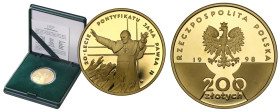 Polish Gold Coins since 1949
POLSKA / POLAND / POLEN / POLOGNE / POLSKO

III RP. 200 zlotych 1998 John Paul II 20 lat Pontyfikatu 

Menniczy egze...
