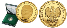 Polish Gold Coins since 1949
POLSKA / POLAND / POLEN / POLOGNE / POLSKO

Polska. 25 zlotych 2011 Beatyfikacja Jana Pawła 

Piękny, menniczy egzem...