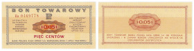 PEKAO merchandise vouchers
POLSKA / POLAND / POLEN / POLOGNE / POLSKO

Bank PEKAO S.A. Bon na 5 cent 1969 seria Ea 

Pięknie zachowane.

Detail...