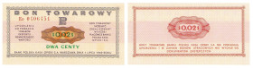 PEKAO merchandise vouchers
POLSKA / POLAND / POLEN / POLOGNE / POLSKO

Bank PEKAO S.A. Bon na 2 cent 1969 seria Eo – BEAUTIFUL 

Pięknie zachowan...